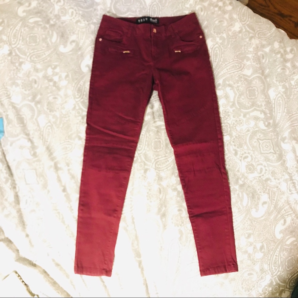 Denim Co burgundy skinny pants